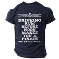 Herren Lustig Trinken Buchstabendruck T Shirt T-Shirt 100% Baumwolle Kurzarm Grafik Hemd Schwarz Weiß Armeegrün Bequemes T-Shirt Straße Sport im Freien Modedesigner-Kleidung