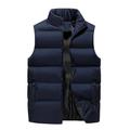 Herren Wintermantel Winterjacke Puffer Weste Weste Steppweste Strickjacke Casual Campen und Wandern Winter Tasche Polyester Windundurchlässig Warm Bequem Solide / einfarbig Stehkragen Schwarz Rote