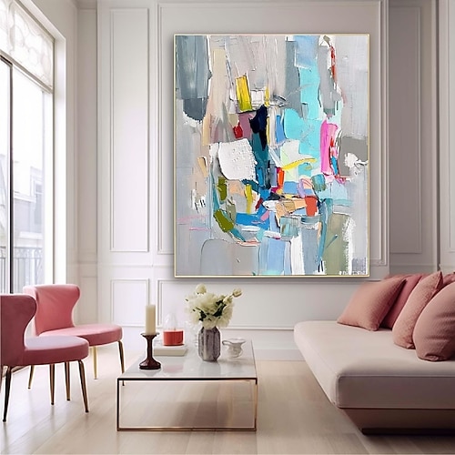 abstrakte Malerei handgemachte moderne bunte Pattle Knife Ölgemälde handgemalte Wandkunst abstrakte Gemälde auf Leinwand Acryl Meer Ölgemälde Wandkunst Ozean Fine Art Ölgemälde für Schlafzimmer Kunst Image