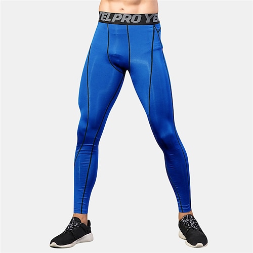 Herren Sport Leggings Laufhosen Kompressionsstrumpfhosen Trainingshosen Tasche Elastischer Bund Hohe Taille Strumpfhosen Innen Outdoor Sport Outdoor Sommer Herbst Schnelltrocknend Leicht Weich Image