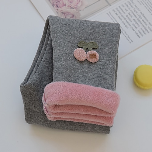 Baby Mädchen Mit Fleece gefütterte Leggings Blumen Aktiv Outdoor 7-13 Jahre Herbst Taro lila Schwarz Rosa Image