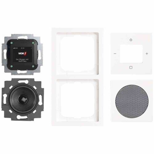 Busch-Jaeger Einsatz-Radio, studioweiß, glänzend, Basiselement mit Komplettgehäuse, Unterputz Image