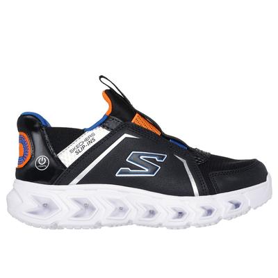Skechers Boy's Slip-ins: Hypno-Flash 2.0 - Vexlux Sneaker | Size 3.0 | Black/Blue/Orange | Synthetic/Textile