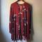 Free People Dresses | Free People Tree Swing Boho Floral Print Swing Tunic Long Sleeve Dress Medium | Color: Red | Size: M