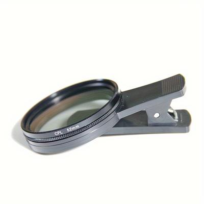 TEMU 52mm Clip-on Cpl Polarizer For Smartphone Cameras - High-, & Reusable, Enhances Photo & Video Quality, , Ideal For Image