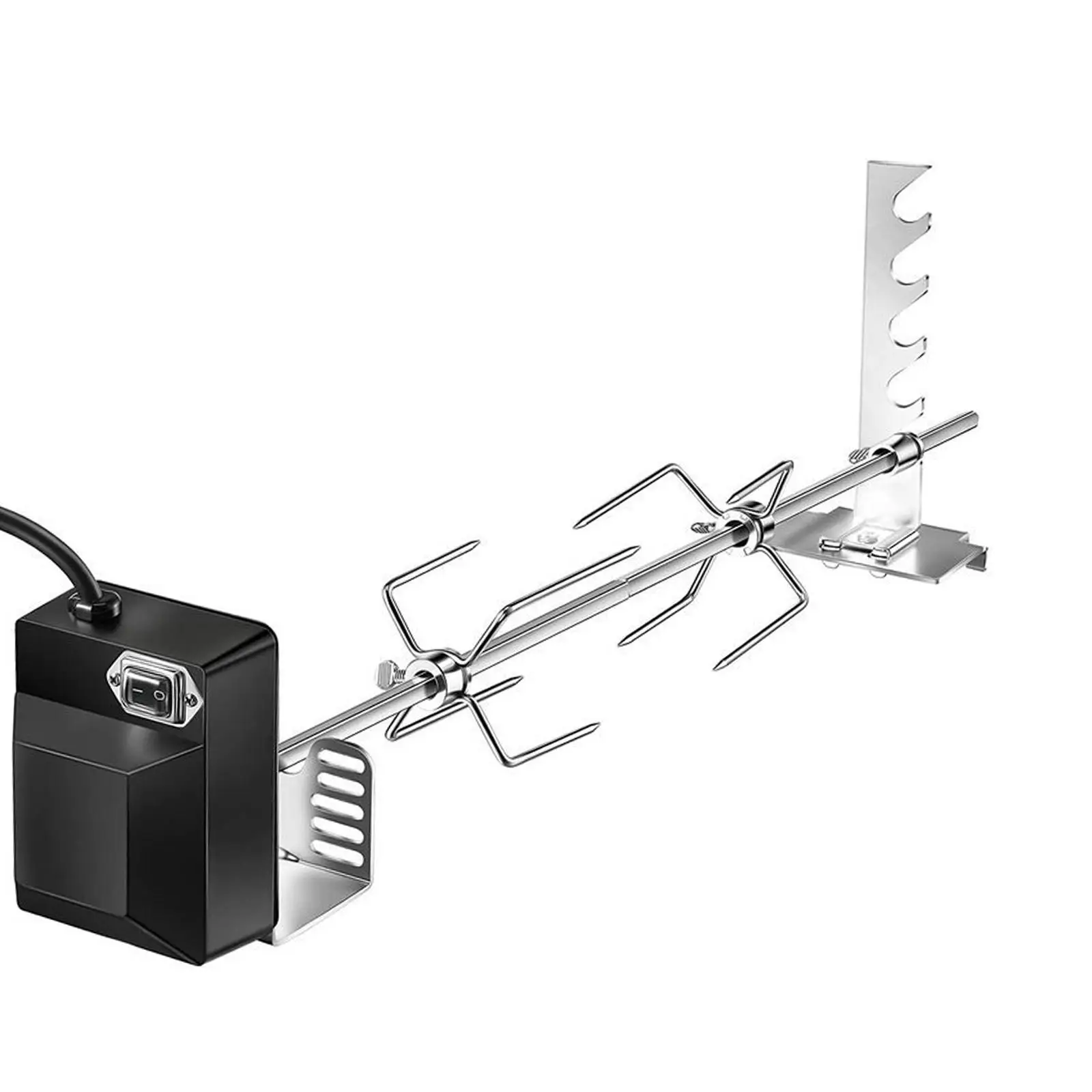 Rotisserie Grill Kit Robust Fleisch Gabel Halter Grill Halterung Automatische Dreh Rahmen Werkzeug Set für Picknick Wandern Outdoor Garten Image