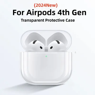 2024 Neue transparente Hülle für Apple Airpods 4, weiche Schutzhülle aus TPU für AirPods 4. Generation, USB-Ladehülle mit Schlüsselanhänger Image