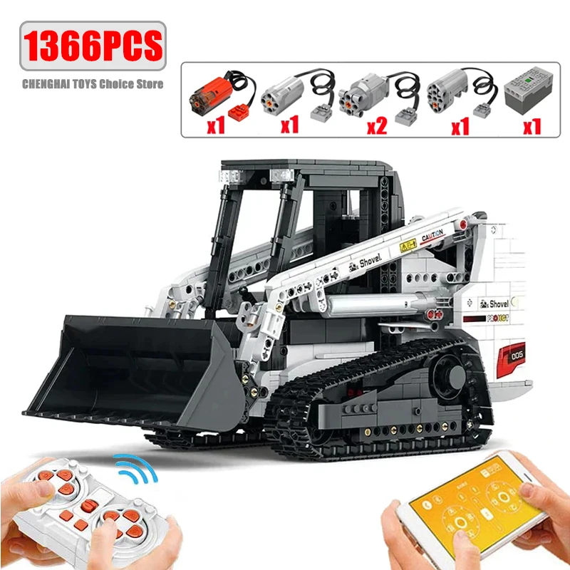 1366pcs Bobcat Lader Bausteine Fernbedienung Stadt technik Fahrzeug Moc Technologie blockiert Kinder DIY Spielzeug Geburtstags geschenke Image