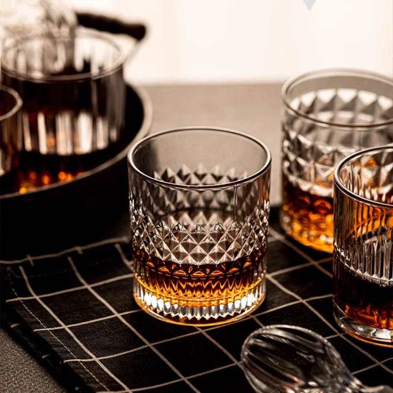 Whisky Rock Cup Deluxe Geschenkset-4-teilig, 11 Unzen transparente Whisky Tasse, geeignet für Scotch Whisky, Cocktails Image