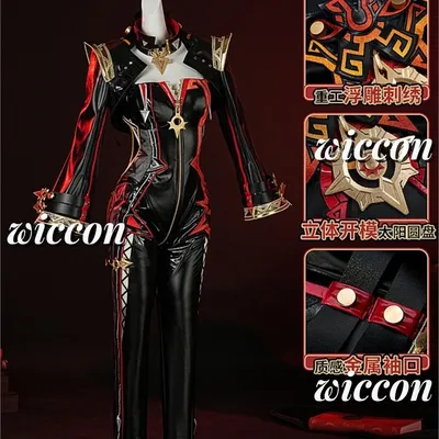 Genshin Impact Mavuika Cosplay Kostüm Pyro Archon Uniform Anzug Perücke sexy Frauen Halloween Party Image