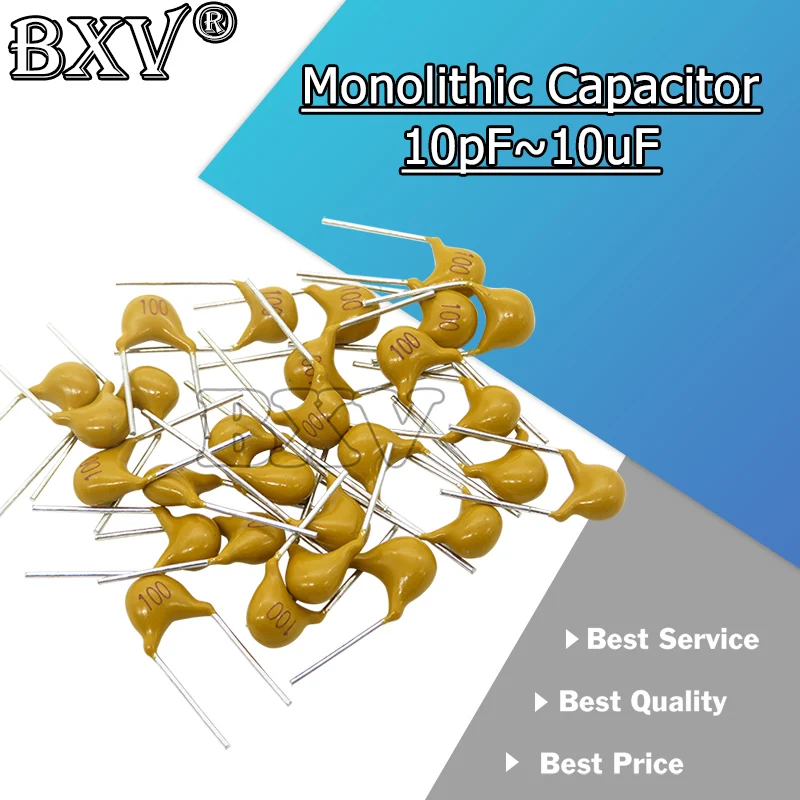 100PCS Neuer monolithischer Keramikkondensator 10PF ~ 10UF 22PF 47NF 220NF 1NF 4,7UF 1UF 100NF 330NF 0,1UF 102 104 105 106 103 Image