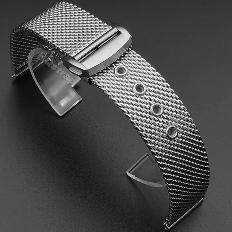 Mailänder Armband 20mm 22mm Edelstahl Uhren armband für Omega Armband für IWC Gürtel Universal Ersatz Armband Image