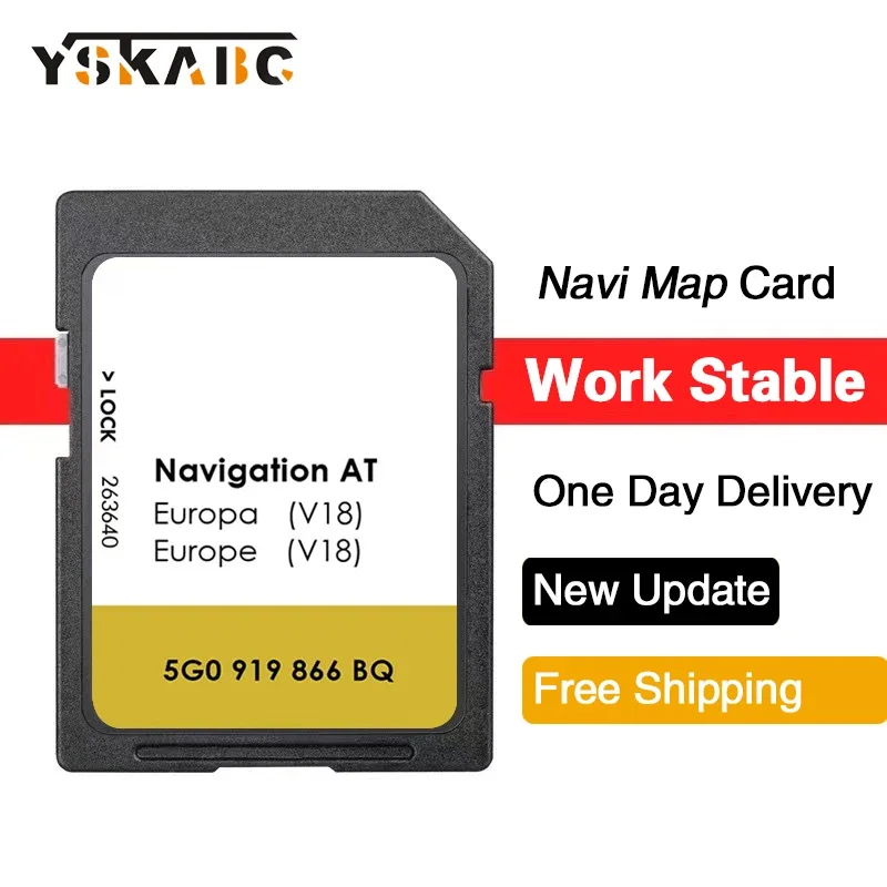Entdecken Sie Navi AT V18 SD-Karte GPS Europa Sat Nav für VW Maps Navigation MIB1 Card