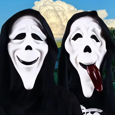 Heißer Verkauf Halloween Horror Ghost Gesichts maske schreien Latex Ghost Gesichts maske Maskerade Party Rollenspiel Requisiten Ghost Skull Requisiten Image