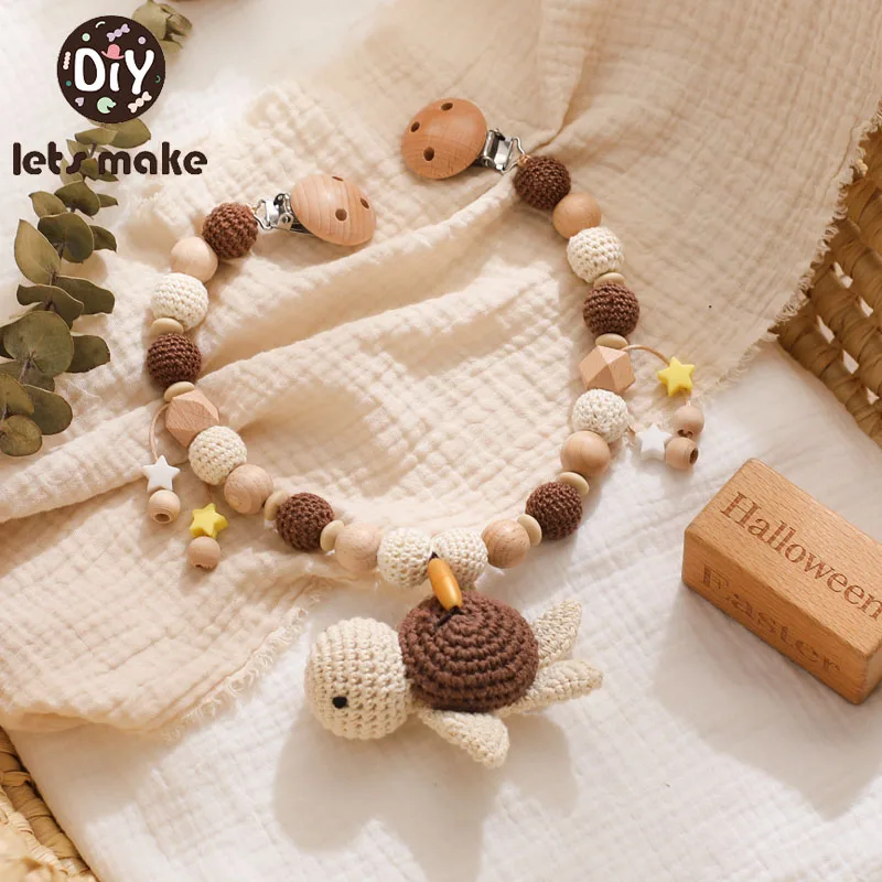 Baby Holz Gym Kinderwagen Spielzeug niedlichen Schildkröte hängen Anhänger Spielzeug häkeln Tier Anhänger Perle Armband Säugling Krippe mobile Rassel Spielzeug