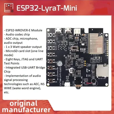 Espressif ESP32-LyraT-Mini Development Board Onboard ESP32-WROVER-E Modul AEC/AGC/NS WWE Audio Image