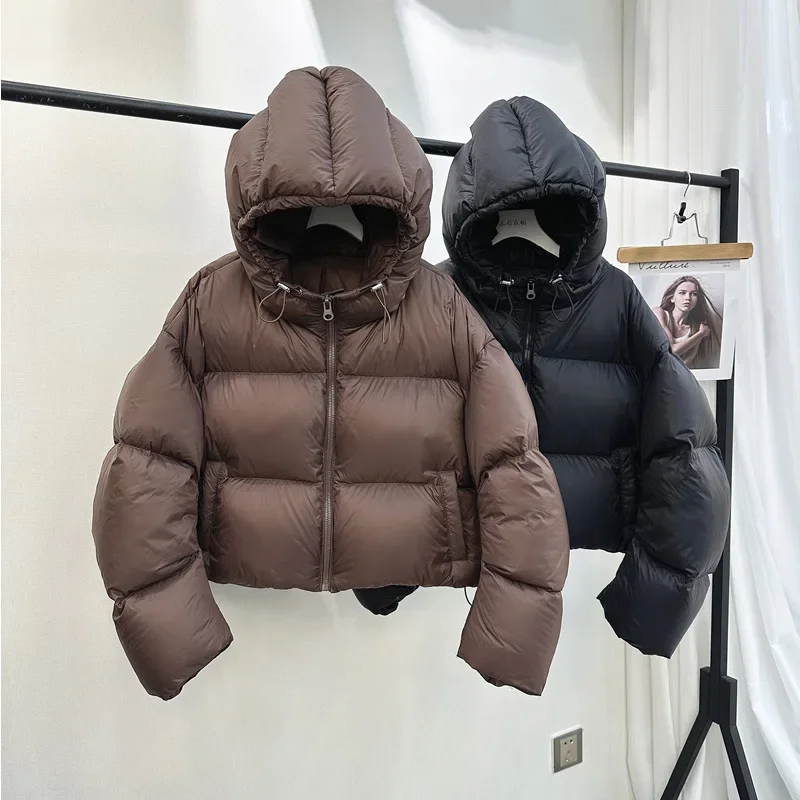 2024 neue Winter Mantel Weibliche Mit Kapuze Frauen Jacke Kurze Casual Westlichen Stil Parka Verdickt Lose Warme Unten Jacke Puffer Mäntel