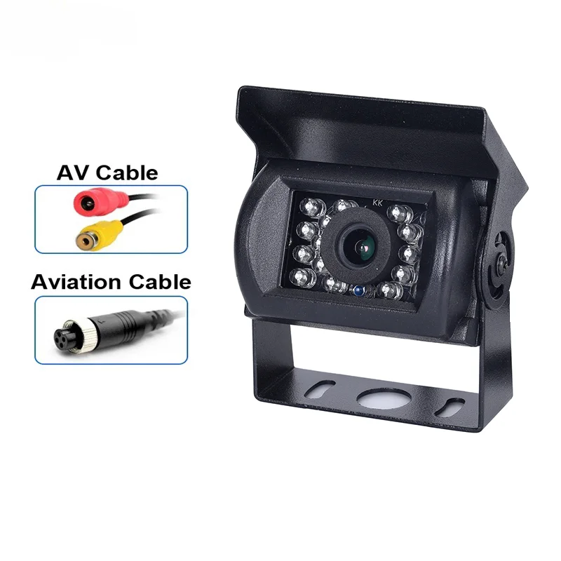 Rückfahrkamera, 4-poliger AV-Anschluss, IR-Nacht-Rückfahrkamera, wasserdicht, für LKW/Anhänger/Tonabnehmer/Wohnmobil/Schwer Image