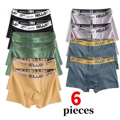 6pcs/Herren unterwäsche Mode Unterwäsche High Stretch Boxershorts atmungsaktive weiche Herren Shorts Image