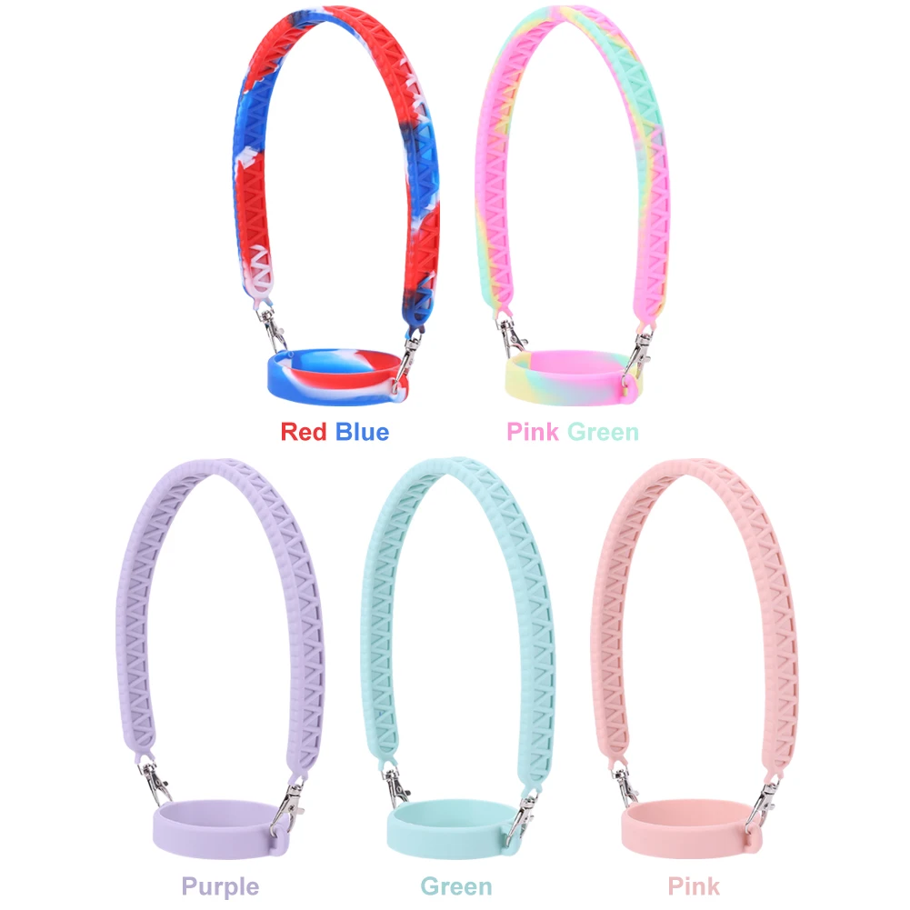 Silikon Wasser flasche Griff passen die meisten 8-40 Unzen Flasche Wasser flasche Schlinge Wasser flaschen halter für Stanley Cup Zubehör Image