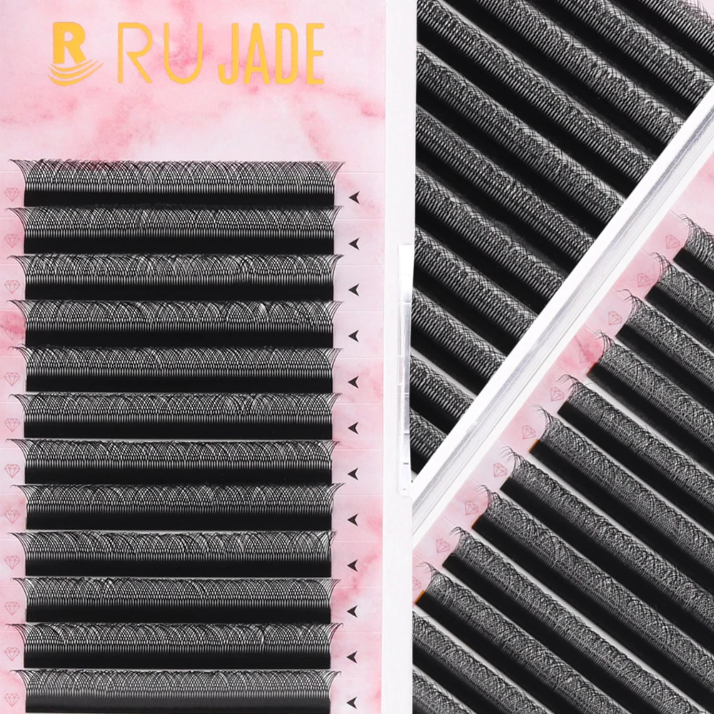 RUJADE 3D 4D 5D vorgefertigte Fächer-Wimpernverlängerung, Y W-Form, Feen-Spike-Stil, weiches Blühen, automatische künstliche individuelle Kleeblatt-Wimpern Image