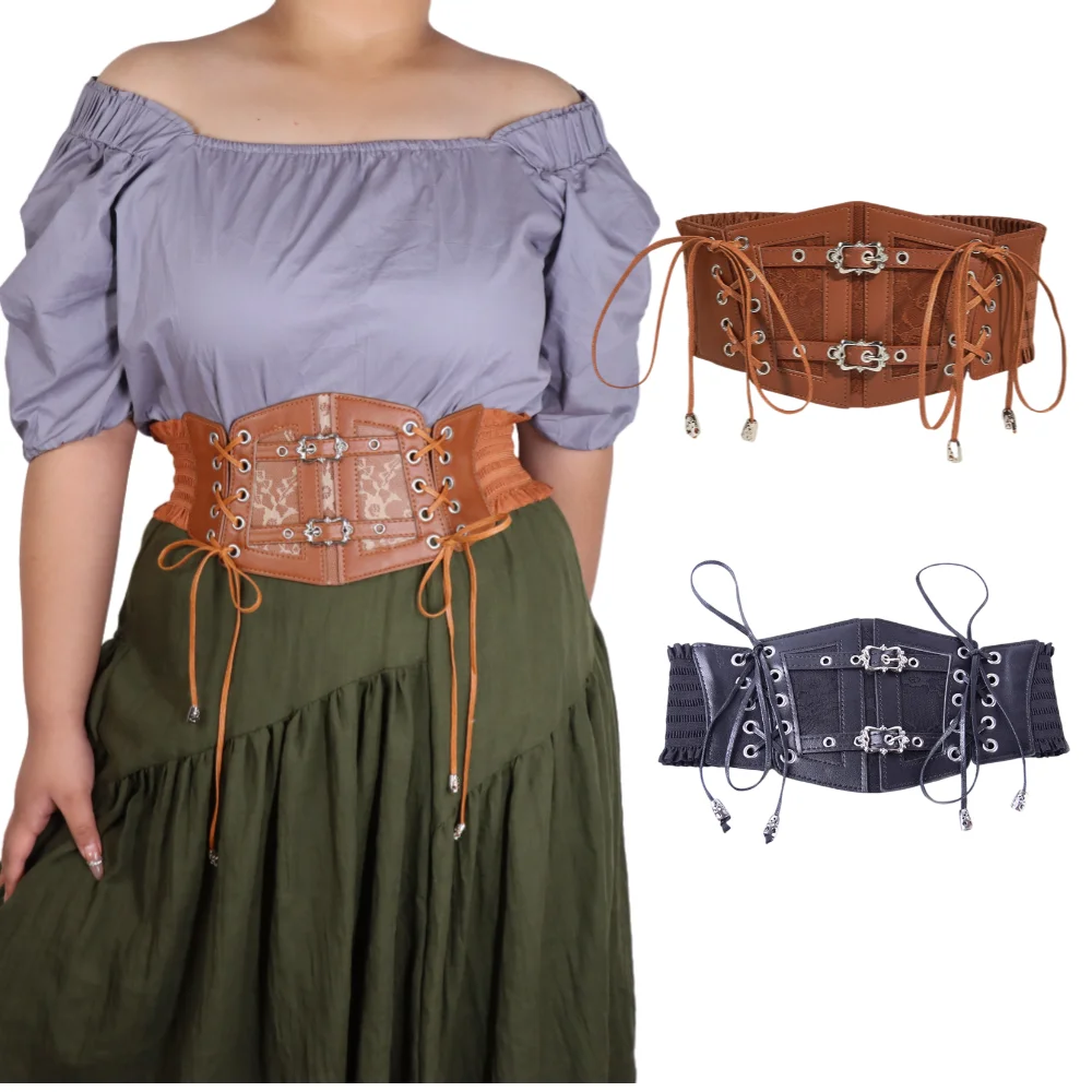 Plus Size Cosplay Mittelalter Retro Breiter Gürtel Herren Ritterrüstung Mittelalterliches Kostüm Erwachsene Frauen Fancy Prop PU Zubehör Image