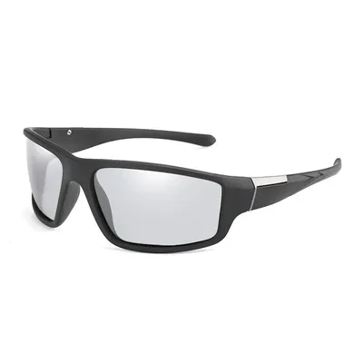 Polarized Photochromic Sunglasses Bicycle Sun Glasses Silver Lens Mens Women Sports Sunglass Bike Riding Eyewears for Driving