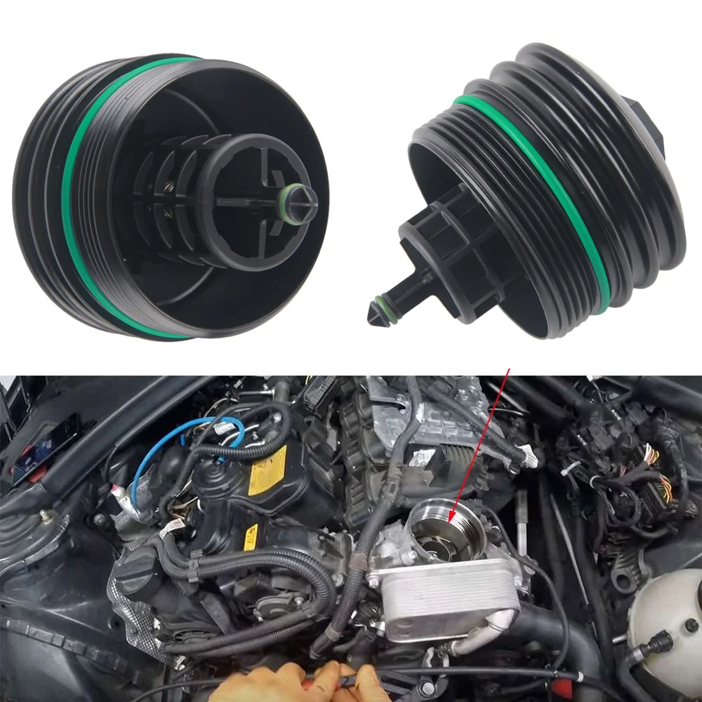 Kostenloser Versand Ölfiltergehäusedeckel für BMW N54/N55/S55/N52/N20/N26 Motoren 11427525334 Image