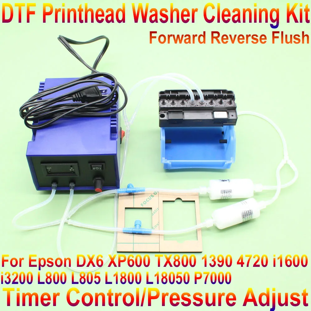 DTF Druckkopf Waschmaschine Reiniger Spülmaschine Clean Kit Flusher Für Epson L1800 L805 1390 XP600 DX6 i3200 Druckkopf Entstopfen Entsperren