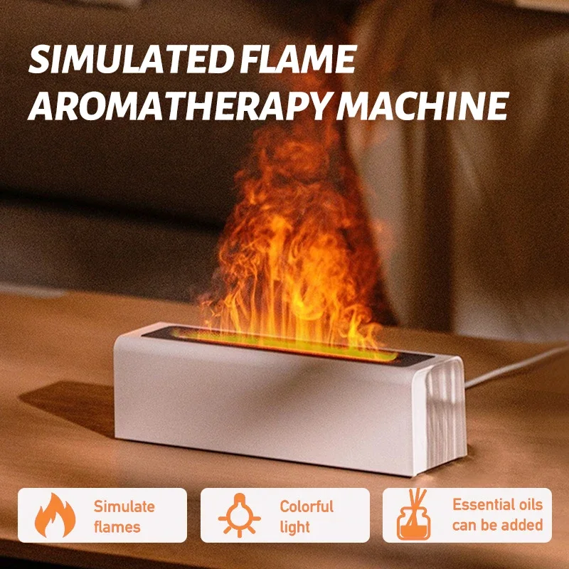 Duftdiffusor, Flammenbefeuchter, Luftbefeuchter für Zuhause, mit Timer, tragbarer Auto-Öldiffusor, USB-Lufterfrischer Image