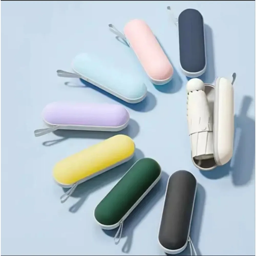 Leichter, kompakter Reiseschirm, 6-rippig, verstärkt, wasserdicht, automatisch öffnen und schließen, tragbar Image