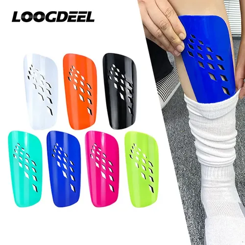 Loogdeel Rhombic Perforated Football Shin Guard Adults Kids Sport Soccer Shields Legging Shinguards Sleeves Protective Gear