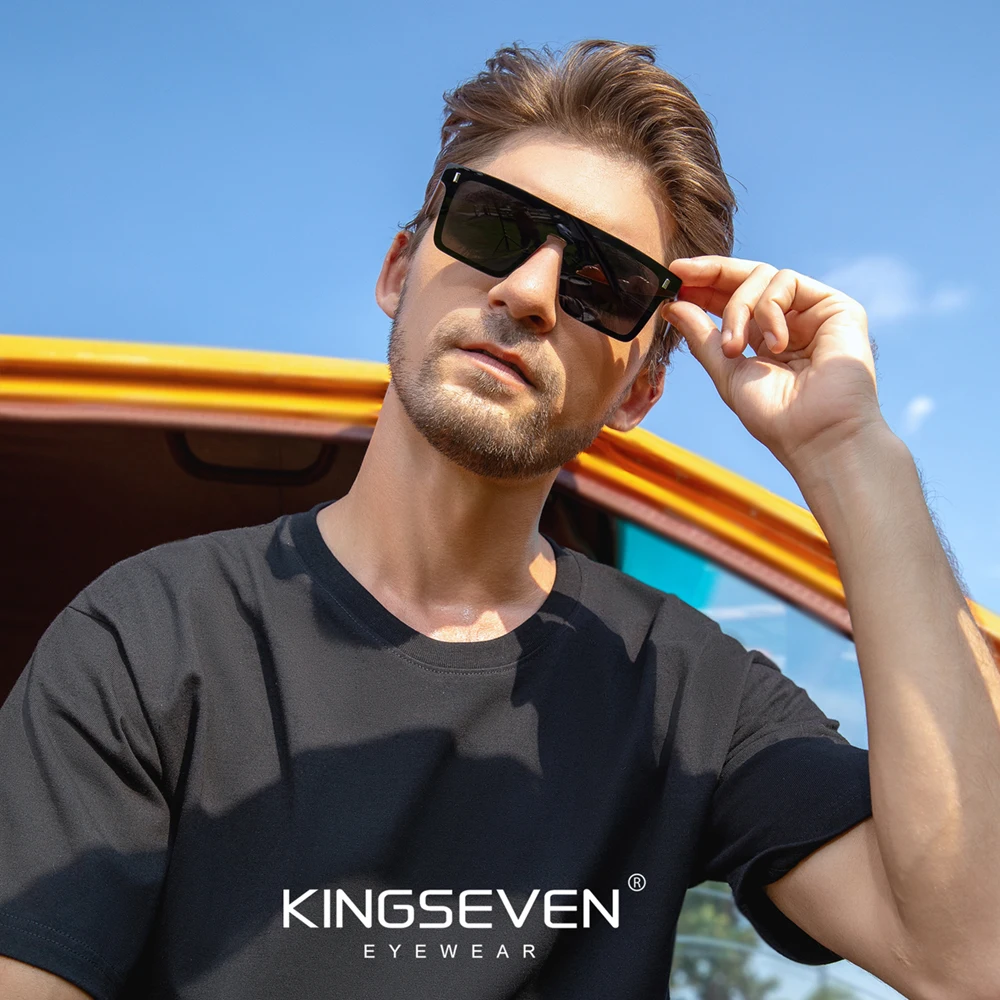 Kings even trend übergroße randlose quadratische sonnenbrille frauen männer uv400 brille hochwertige fischerei fahr brille Image