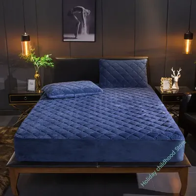 Plush thickened quilted mattress cover warm and soft crystal cotton sheet quilted mattress cover does not include Pillowcase