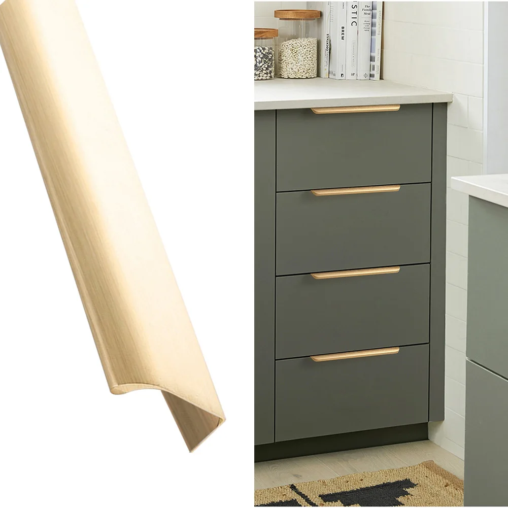 1x Küchen schrank Türgriffe Schrank Schublade verdeckte Finger kante Gold ziehen Schrank tür unsichtbarer verdeckter Griff Image