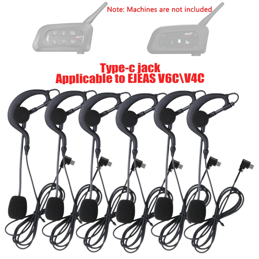 EJEAS V6C V4C PLUS Schiedsrichter Ohrbügel Kopfhörer Typ-c Jack Headset Mikrofon Voll Duplex Kopfhörer Schiedsrichter Intercom Zubehör Image