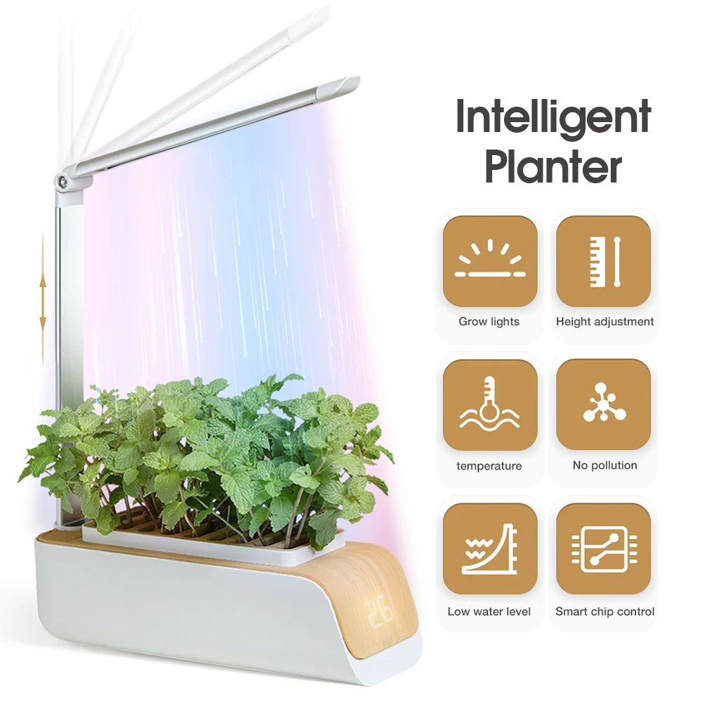 Automatisches Hydroponik-Anbausystem Hausgarten Indoor-Kräuter-Blumen-Gemüse-Kit mit LED-Wachstumslicht Smart Soilless Cultivation Planter Image