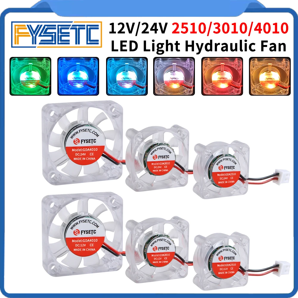 LED 4010/3010/2510 12V/24V LÜFTER RGB Hochkühlleistung 3D-Druckerlüfter für Prusa Emder Voron Vzbot Image