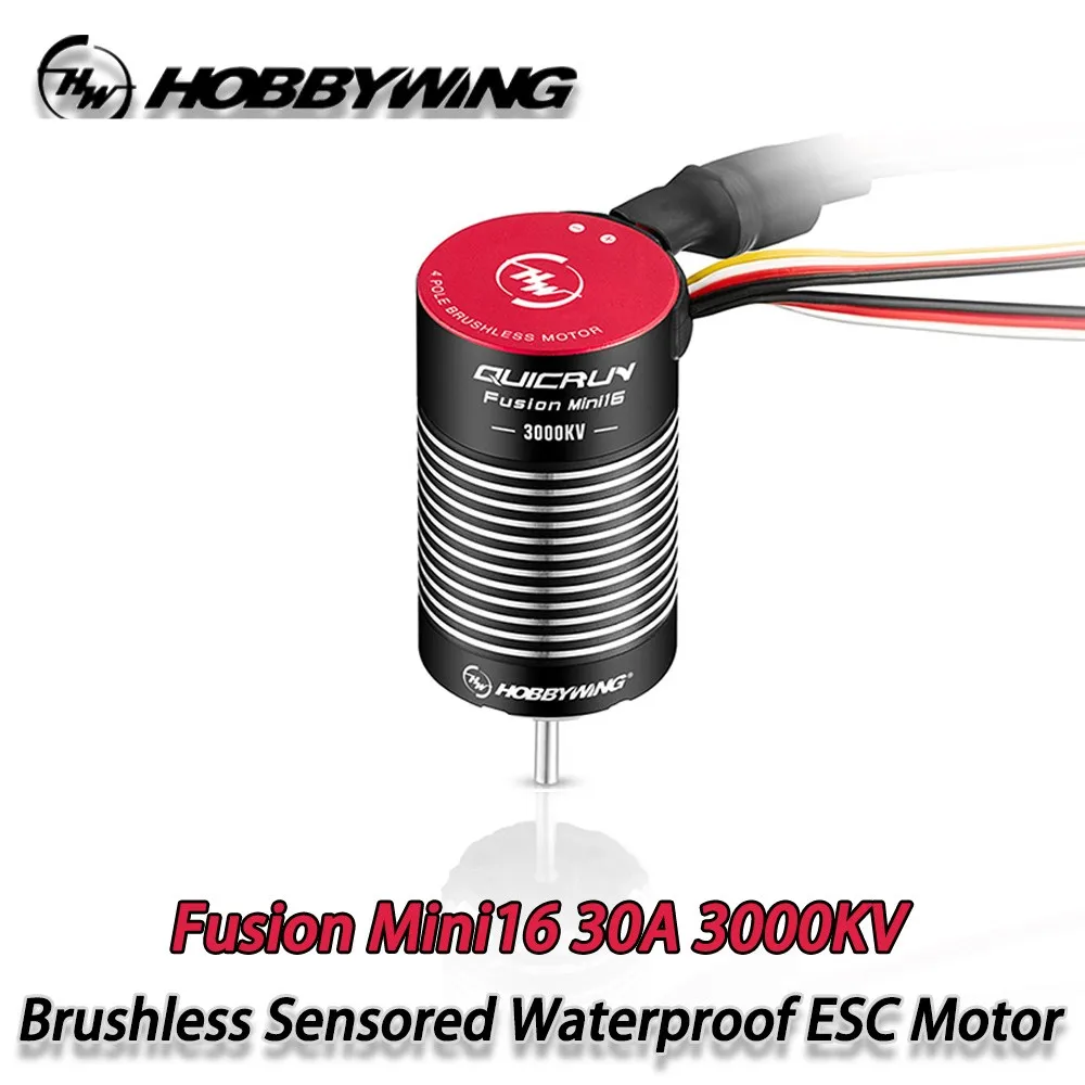 Hobby wing quicrun fusion mini16 30a 3000kv bürstenloser sensor wasserdichter motor esc 2-in-1 maschine für 1/16 1/18 rc auto crawler