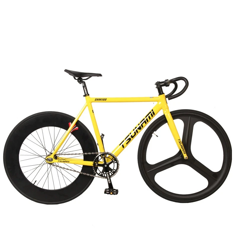 Tsunami Fixed Gear Fahrrad SNM100 Rahmen aus Aluminiumlegierung Fixie Single Speed Fahrrad 700C Passend für V-Bremsen für den täglichen Pendelverkehr Image
