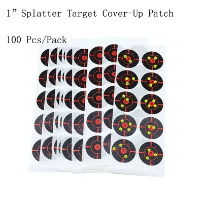 1"/2.54cm 100Pcs(10 Sheets) per Pack Self-Adhesive Splatter Splash & Reactive(Colors Impact) Shooting Sticker Targets(Central X)