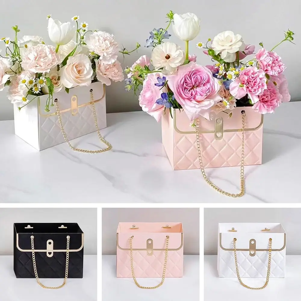4 stücke tragbare Blume Rose Verpackung Boxen Rechteck Verpackung Tasche für Blumenladen Hochzeit Valentinstag Geburtstags feier Geschenke Image