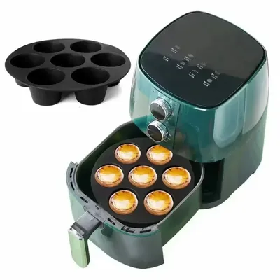 Air Fryer Frying Cage Dish Baking Pan Rack Tray Pot Accessories Silicone Cake Muffin Mould Simple