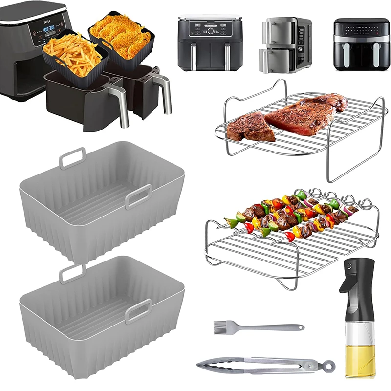 Luftfritteusen-Zubehör, Silikonformen/Racks/Ölspray für Ninja Foodi AF500EU, AF400EU, AF300EU, Double Stack XL SL400EU Image