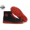 PALLADIUM Pampa Klassischer schwarzer und roter Canvas-Schuh, Knöchel-Botas, Cowboy-Turnschuhe, Stiefel, modische Canvas-Wanderschuhe, Größe 40–45