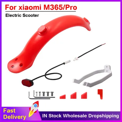 Electric Scooter Fender Wings Brake Light for Xiaomi M365 Pro Rear Mud Guard Support Taillight