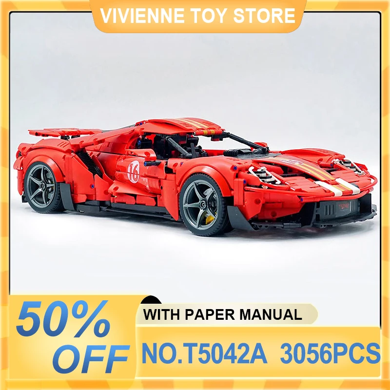 Tgl t5042 rot technisch moc super rc auto hyper car modell bausteine ziegel montage puzzle diy spielzeug weihnachts geschenke für kinder Image