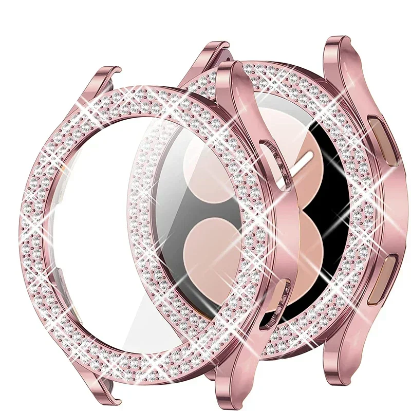 Bling Gehäuse für Samsung Galaxy Uhr 6 4 Gehäuse 40mm 44mm Zubehör Mode zwei Reihen Diamant Stoßstange Galaxie Uhr 5 6 40mm Abdeckung Image