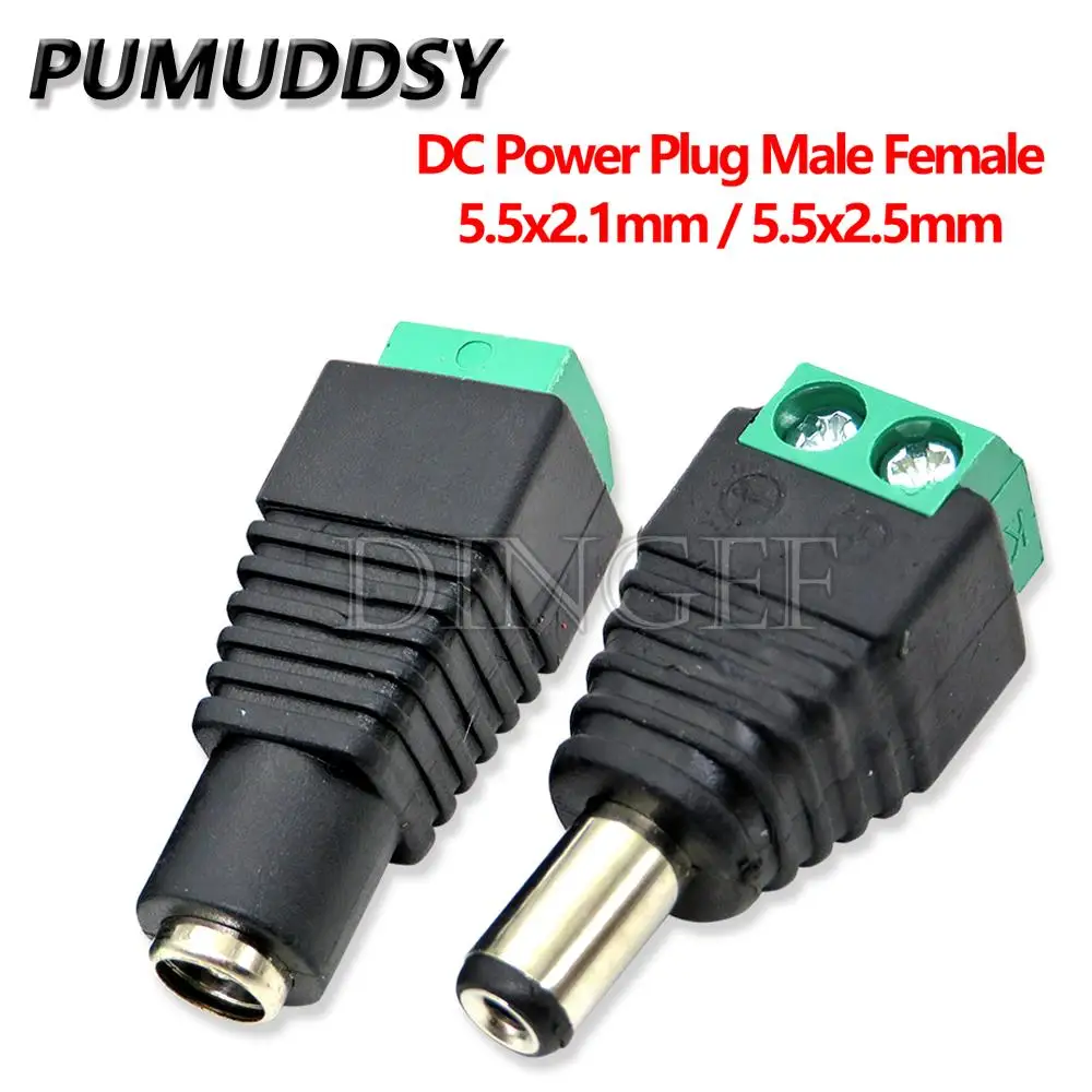 5 Stück Stecker und Buchse Gleichstromst ecker 5,5x2,1mm 5.5*2,5mm 12V 24V Buchse Adapter Stecker CCTV 5,5x2,1 2,5 Image