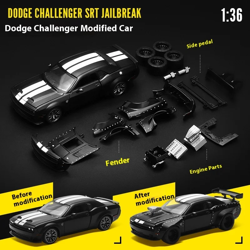 Cca 1:36 Heraus forderer srt Jailbreak montiert modifizierte Version Legierung Metall Druckguss Modell auto sammeln Hobby Boutique Geschenk Junge